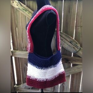 Handmade Red, White & Blue Patriotic Casual Shoulder Bag Purse